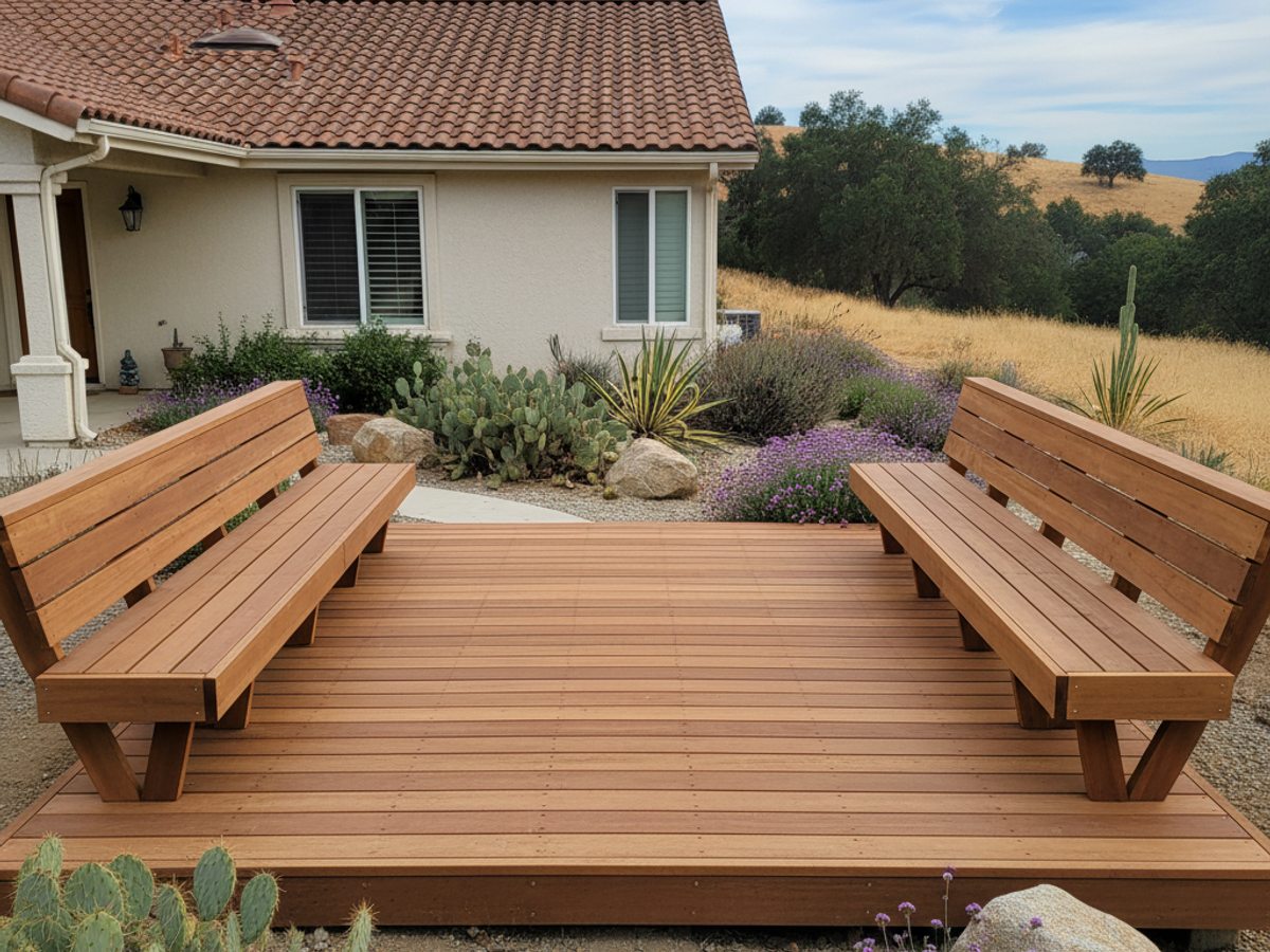 Custom Deck Design completed by Midway Deck Co in Merced, CA