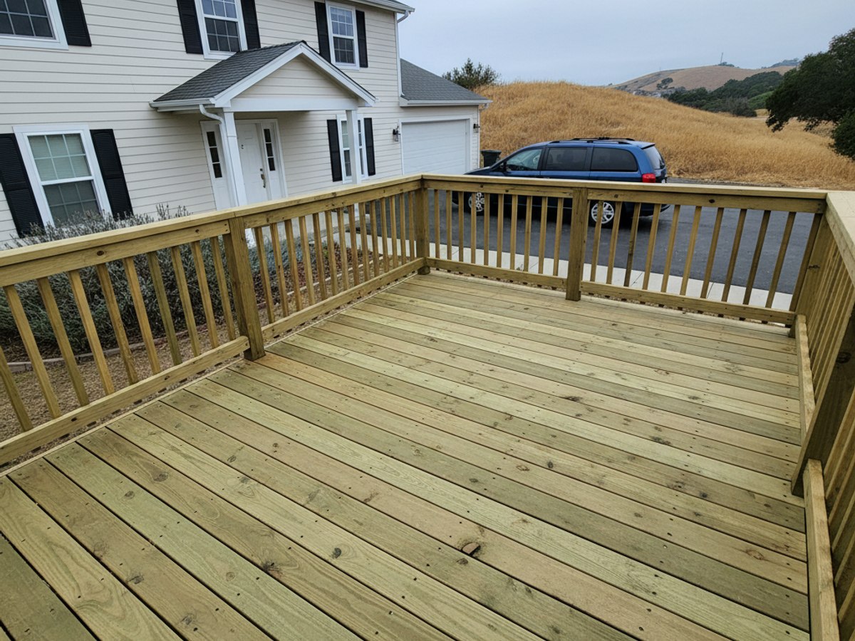 Custom Deck Design completed by Midway Deck Co in Fresno, CA